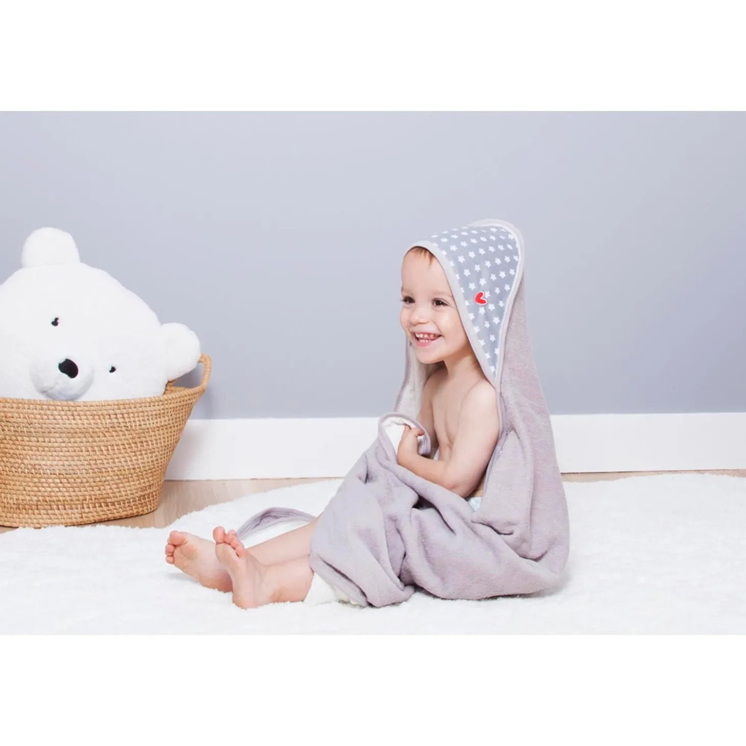 BabyToLove Serviette de bain Papillon White Stars