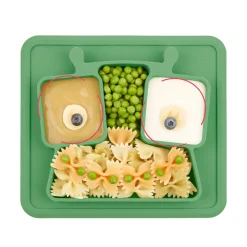 Badabulle Assiette à compartiments anti-dérapante Vert