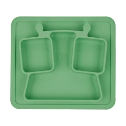 Badabulle Assiette à compartiments anti-dérapante Vert
