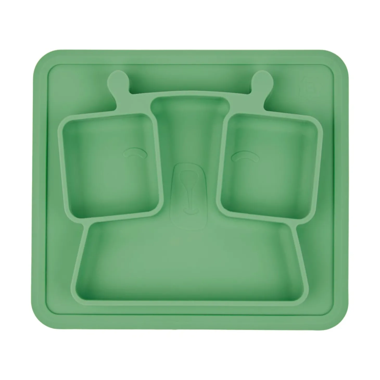 Badabulle Assiette à compartiments anti-dérapante Vert