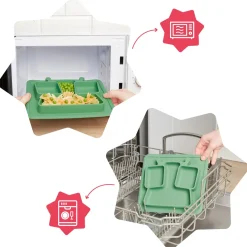 Badabulle Assiette à compartiments anti-dérapante Vert