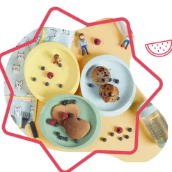 Badabulle                    3 assiettes anti-dérapantes    Multicolore