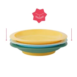 Badabulle                    3 assiettes anti-dérapantes    Multicolore