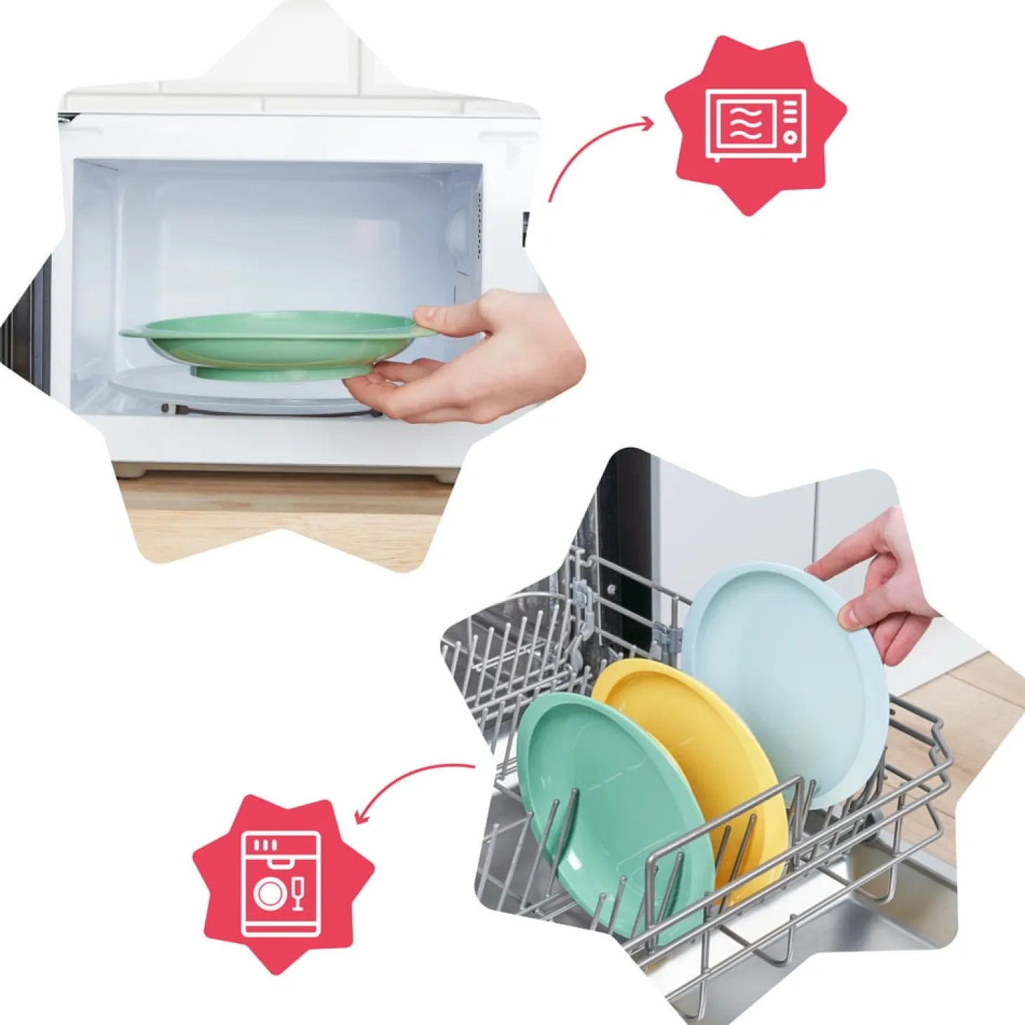 Badabulle 3 assiettes anti-dérapantes Multicolore
