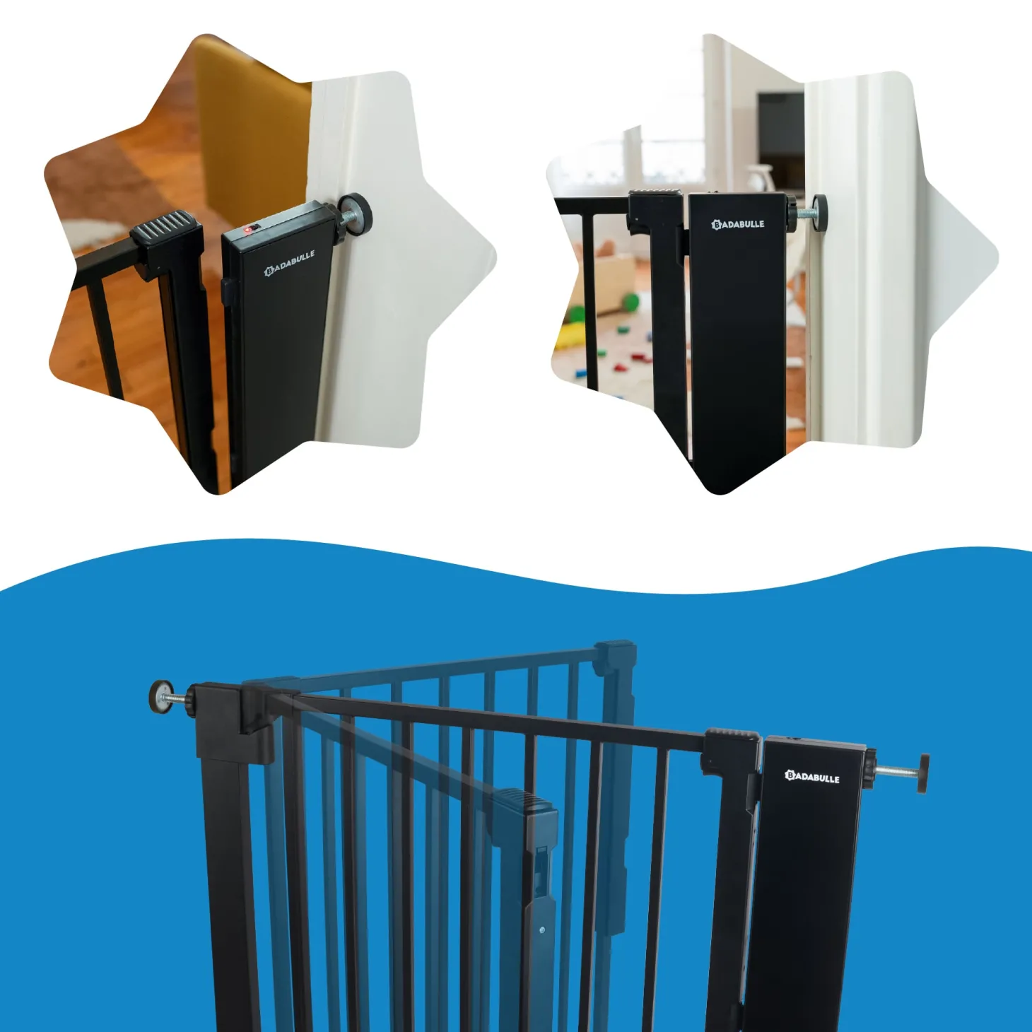 Badabulle Barrière de sécurite Safe & Pass Noir