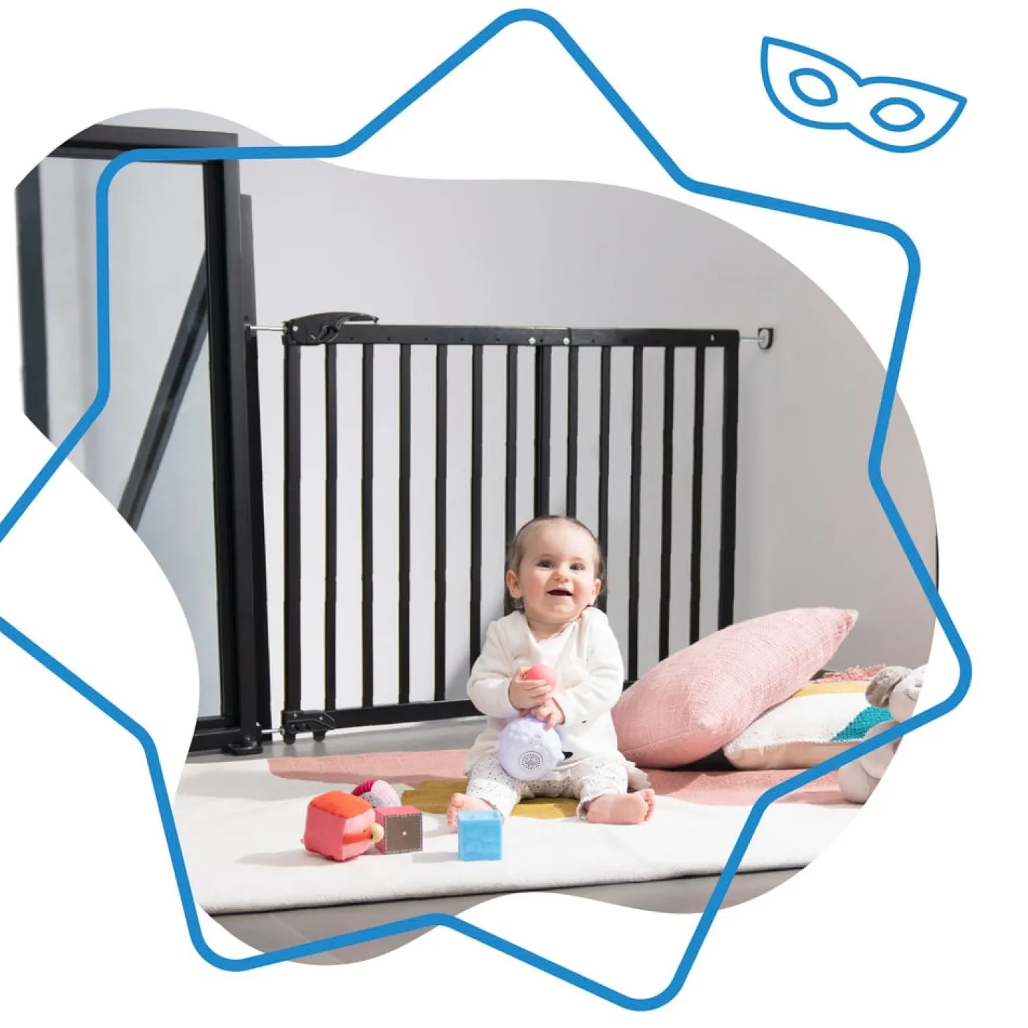 Badabulle Barrière extensible Deco Pop Noir