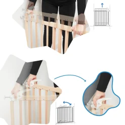 Badabulle                    Barrière extensible Deco Pop    Bois Naturel
