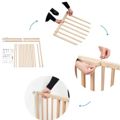 Badabulle                    Barrière extensible Deco Pop    Bois Naturel