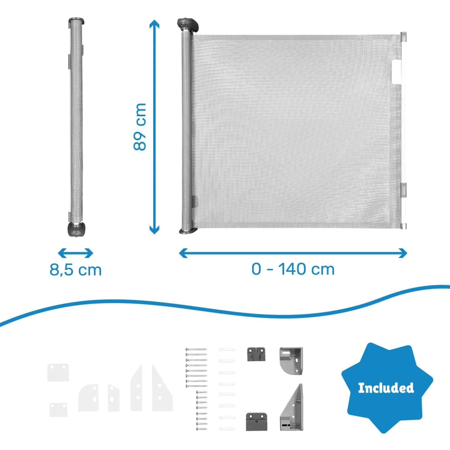 Badabulle Barrière retractable safe & roll Gris