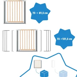 Badabulle Barrière Safe & Lock Bois Et Métal