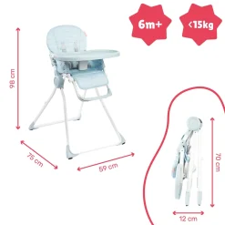 Badabulle                    Chaise haute ultra compacte    Bleu