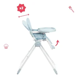 Badabulle Chaise haute ultra compacte Bleu