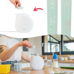Badabulle                    Chauffe-biberon easy+ maison    Blanc/Vert/Bleu