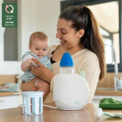Badabulle                    Chauffe-biberon easy+ maison    Blanc/Vert/Bleu