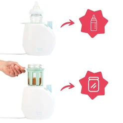 Badabulle Chauffe-Biberon Easy+ Maison-Voiture Pastel Et Blanc