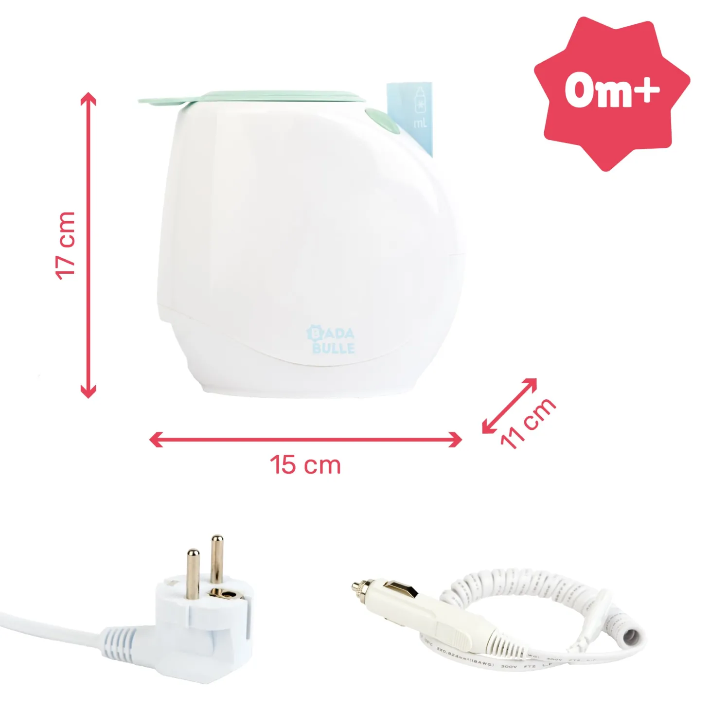 Badabulle Chauffe-Biberon Easy+ Maison-Voiture Pastel Et Blanc