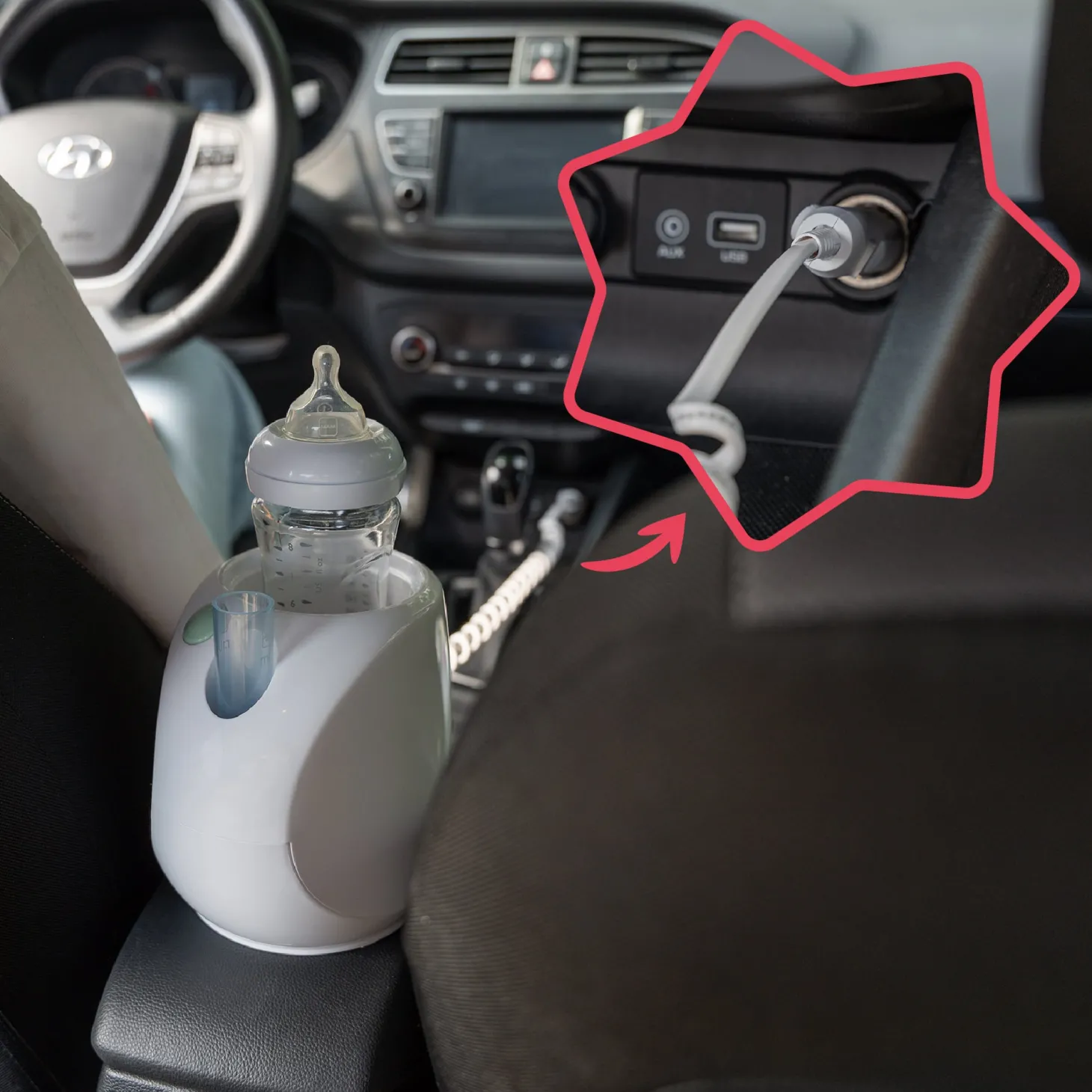 Badabulle Chauffe-Biberon Easy+ Maison-Voiture Pastel Et Blanc