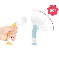 Badabulle Couverts d'apprentissage flexibles Multicolore