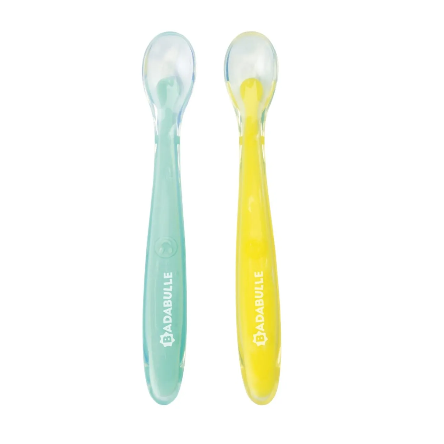 Badabulle 2 Cuillères en silicone Multicolore