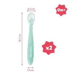 Badabulle 2 Cuillères en silicone Multicolore