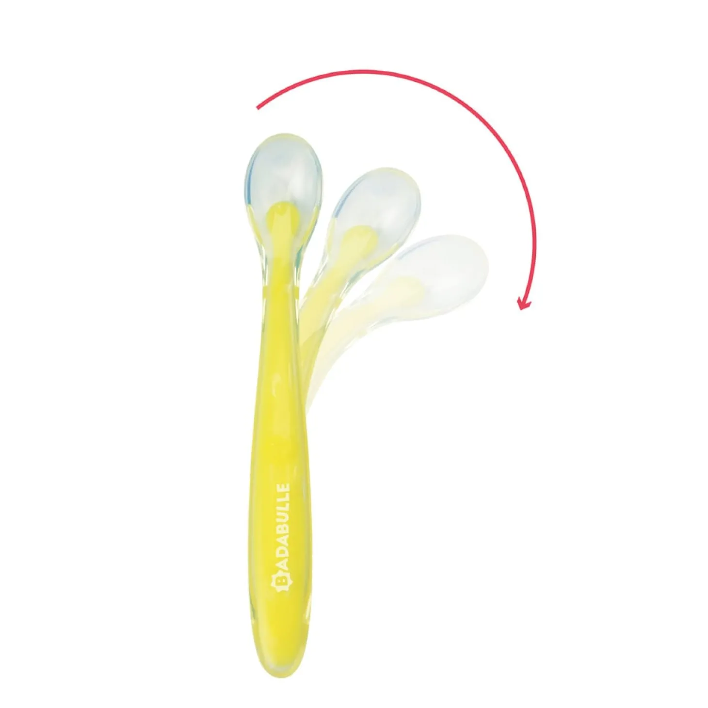 Badabulle 2 Cuillères en silicone Multicolore