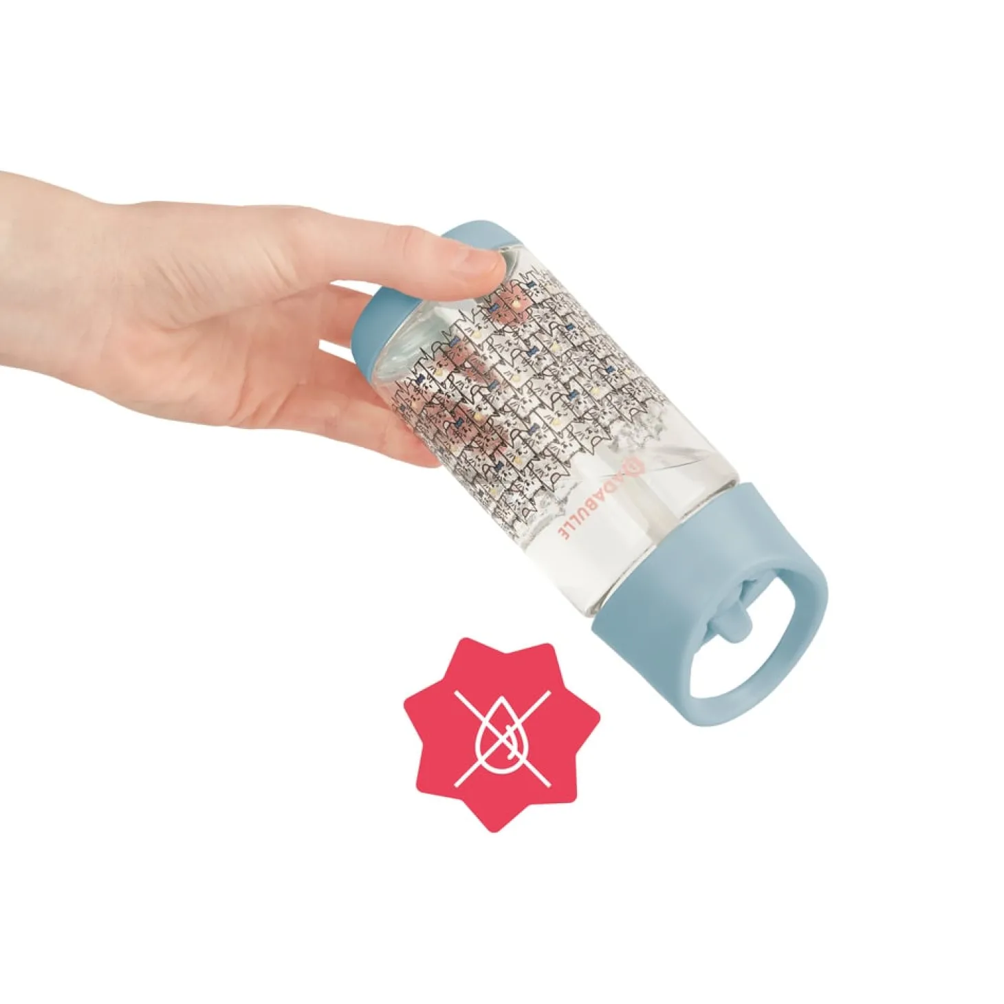 Badabulle Gourde avec paille Bleu 350 ml