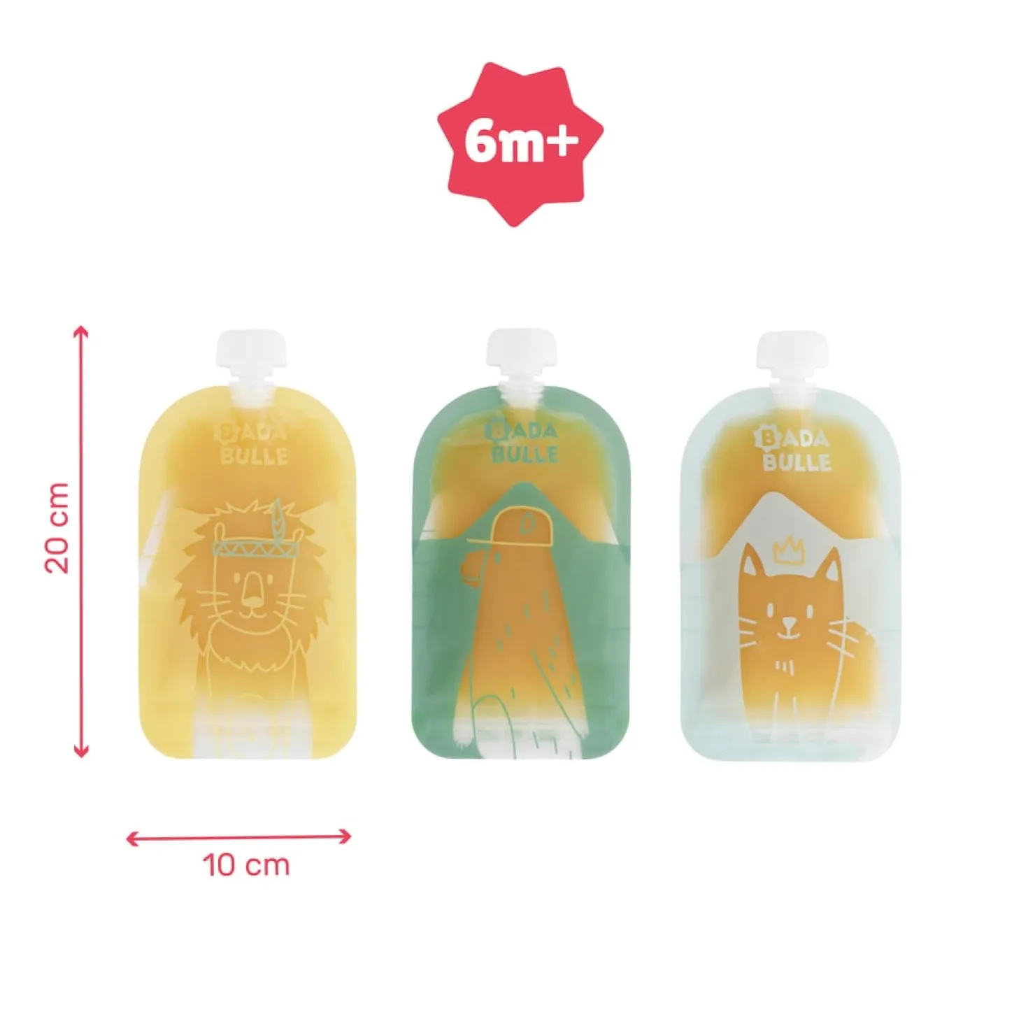 Badabulle 15 gourdes réutilisables Multicolore 150 ml