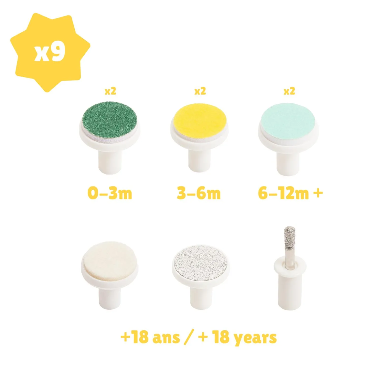 Badabulle Lime à ongles électrique Vert/Blanc