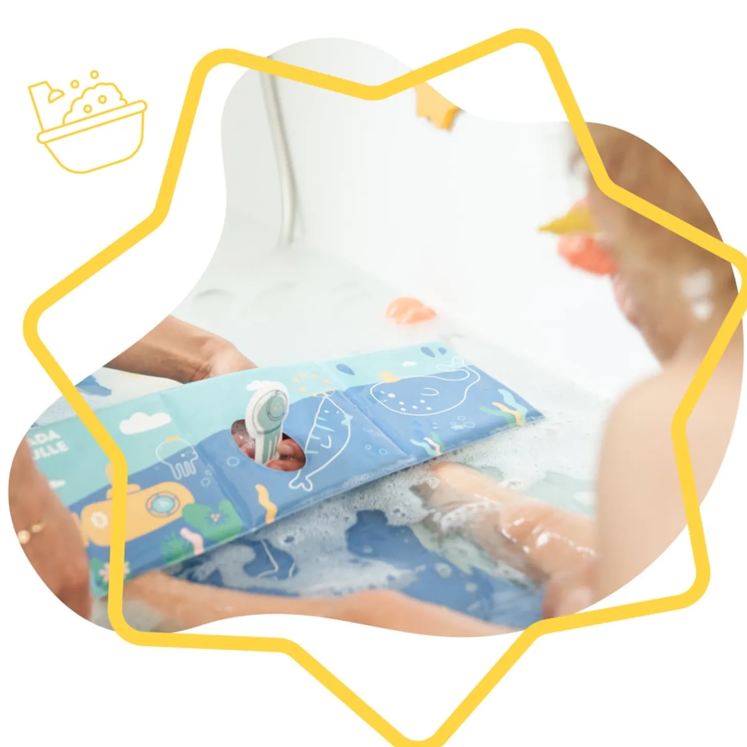 Badabulle Livre de bain et marionnette Bleu
