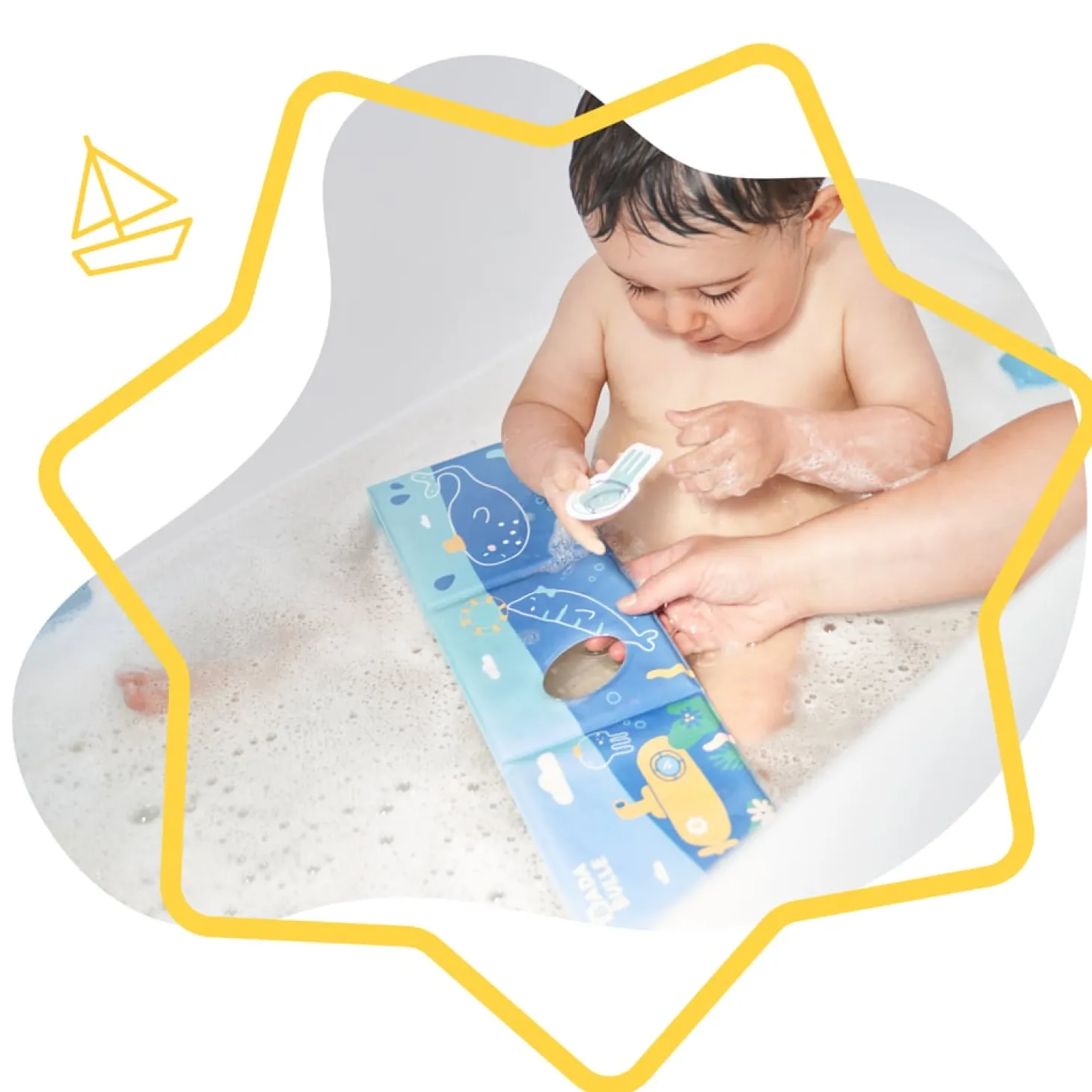 Badabulle Livre de bain et marionnette Bleu