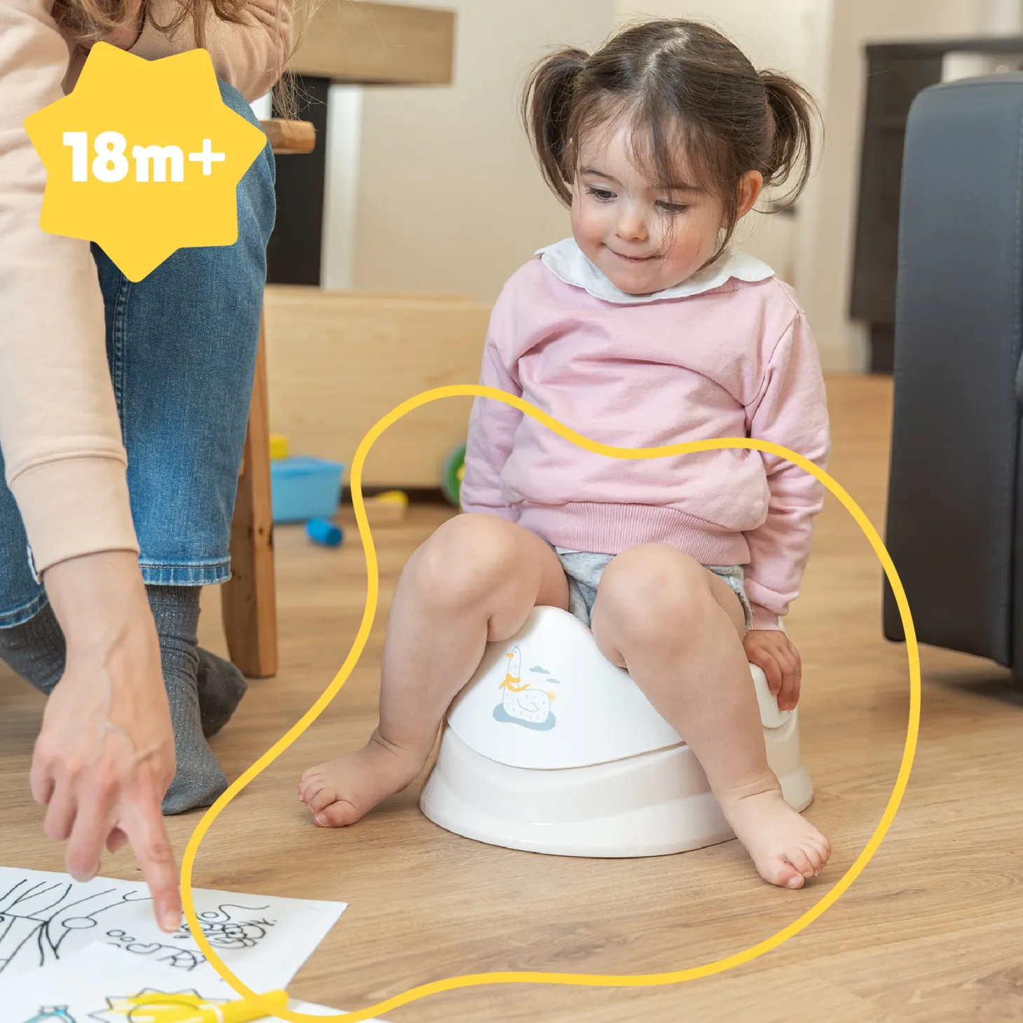 Badabulle Pot d'apprentissage avec Cuvette Amovible Mouette