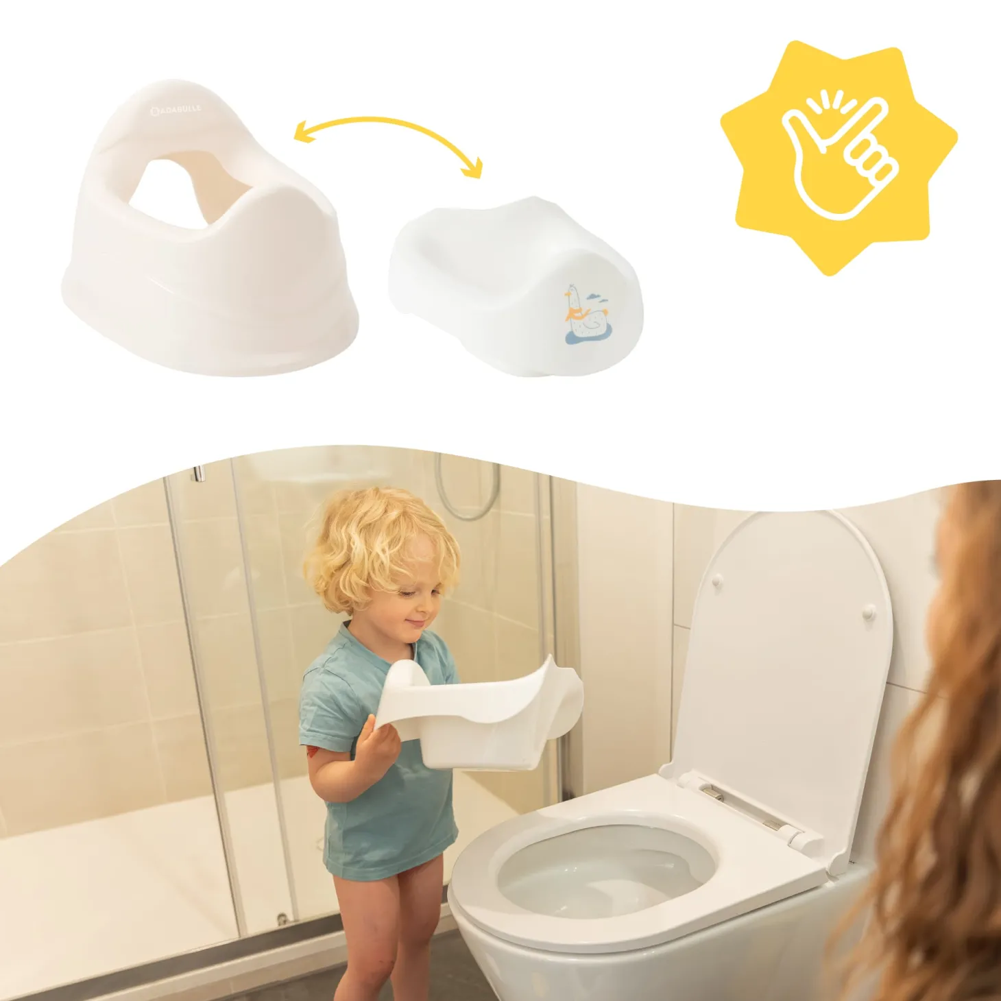 Badabulle Pot d'apprentissage avec Cuvette Amovible Mouette