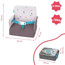 Badabulle                    Réhausseur Yummy nomade 2 en 1    Gris/Bleu
