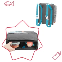 Badabulle Réhausseur Yummy nomade 2 en 1 Gris/Bleu