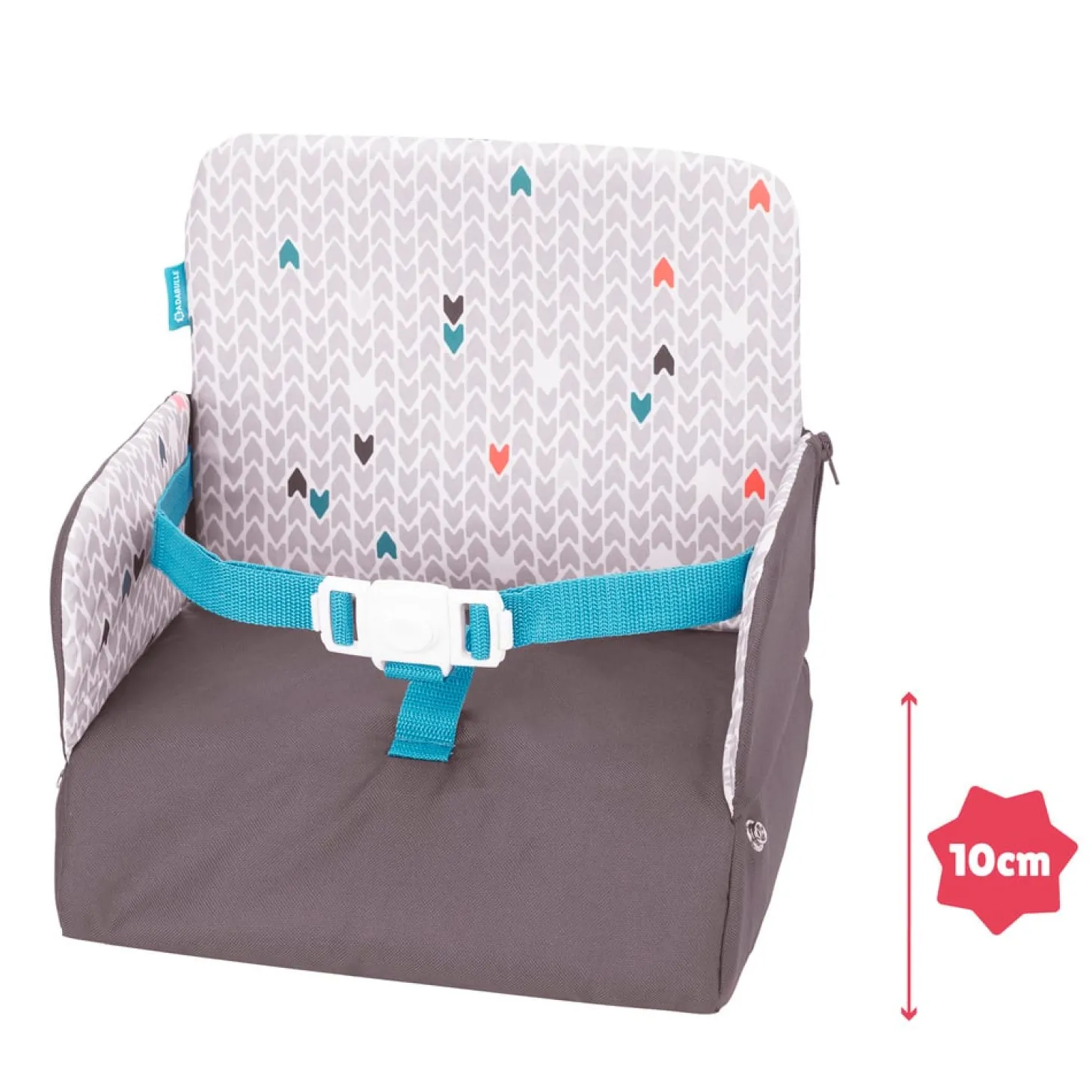 Badabulle Réhausseur Yummy nomade 2 en 1 Gris/Bleu