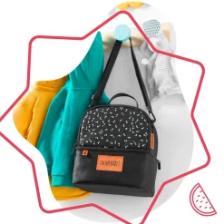 Badabulle Sac isotherme repas, 2 compartiments Gris/Blanc