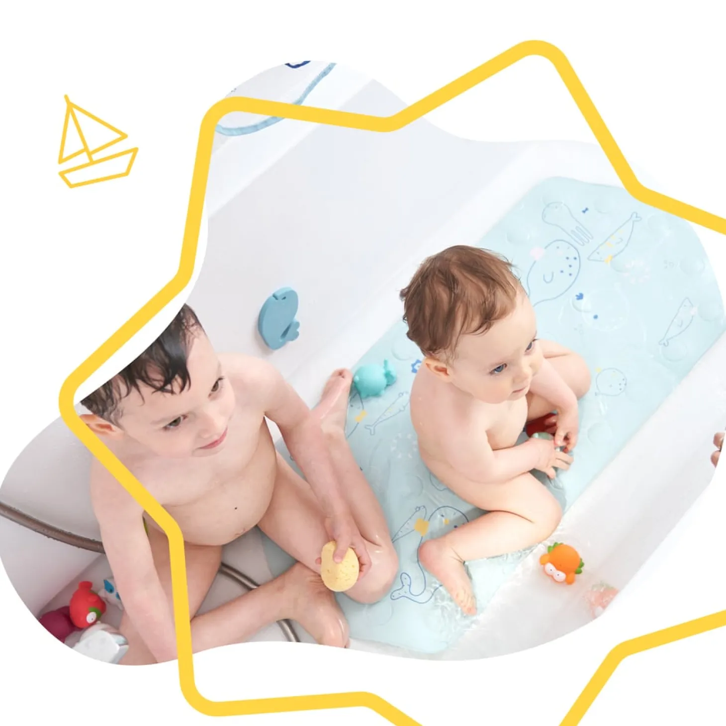 Badabulle Tapis de bain XXL Bleu
