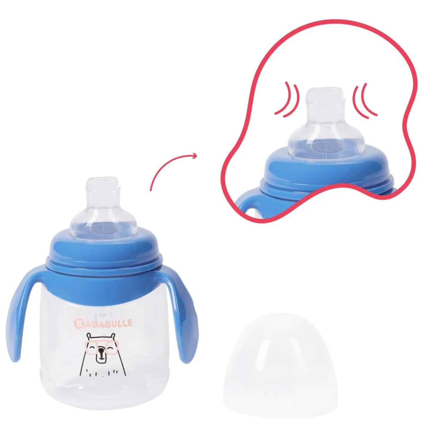 Badabulle Tasse anti fuite Bleu