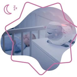 Badabulle                    Veilleuse mouton peluche    Blanc