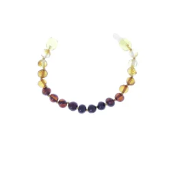 BalticWay                    Bracelet enfant en ambre de la Baltique - forme baroque    Rainbow            13 cm