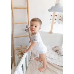 Bamboom Body bébé à manches courtes Blanc 6 mois