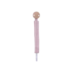 BB&Co                    Attache-sucette gaze de coton rayé    Vieux Rose