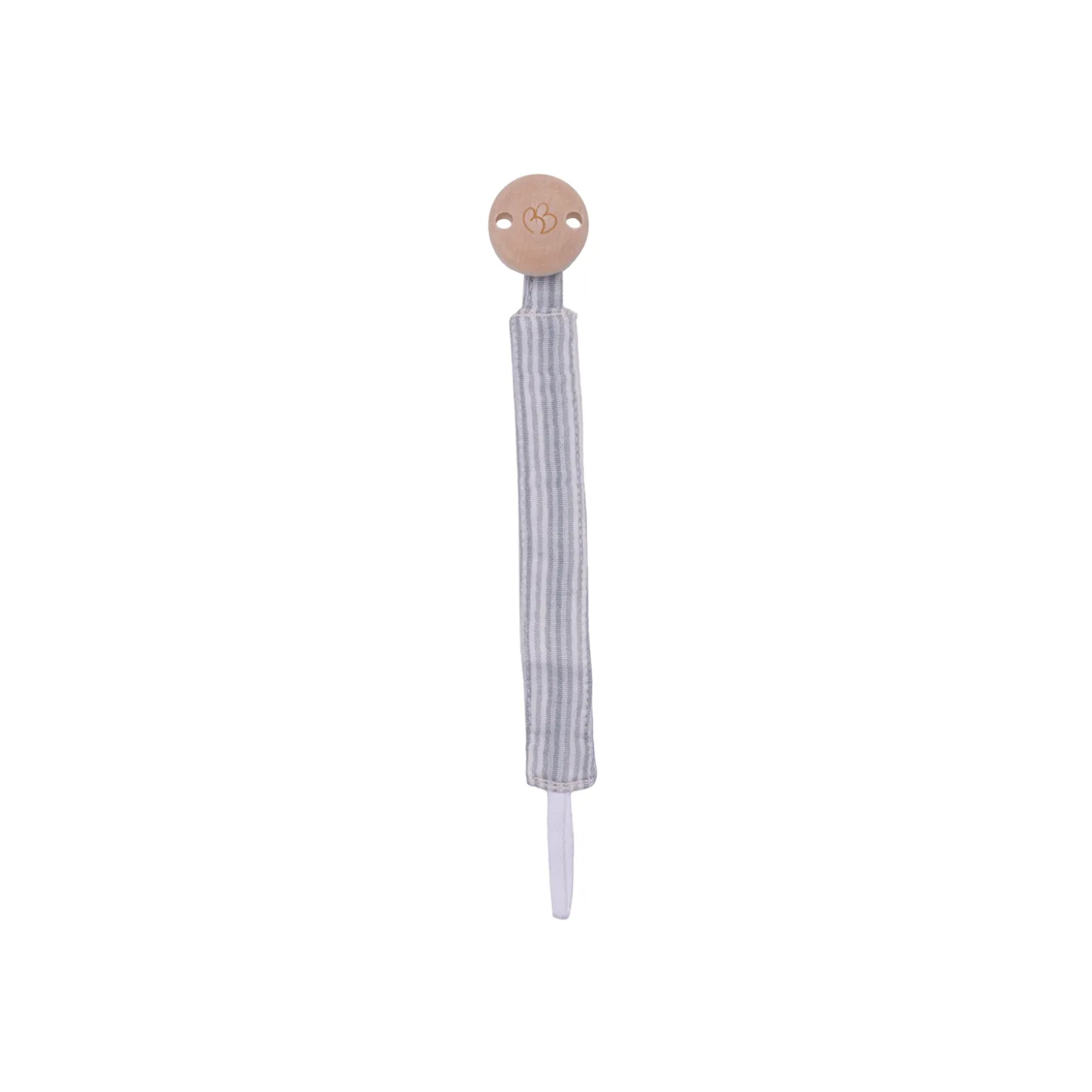 BB&Co Attache-sucette gaze de coton rayé Vert De Gris