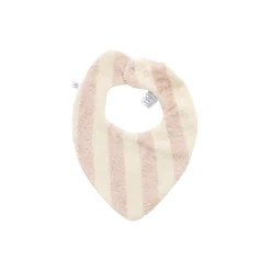 BB&Co                    Bavoir bandana réversible bambou / gaze rayée    Ivoire/ Galet