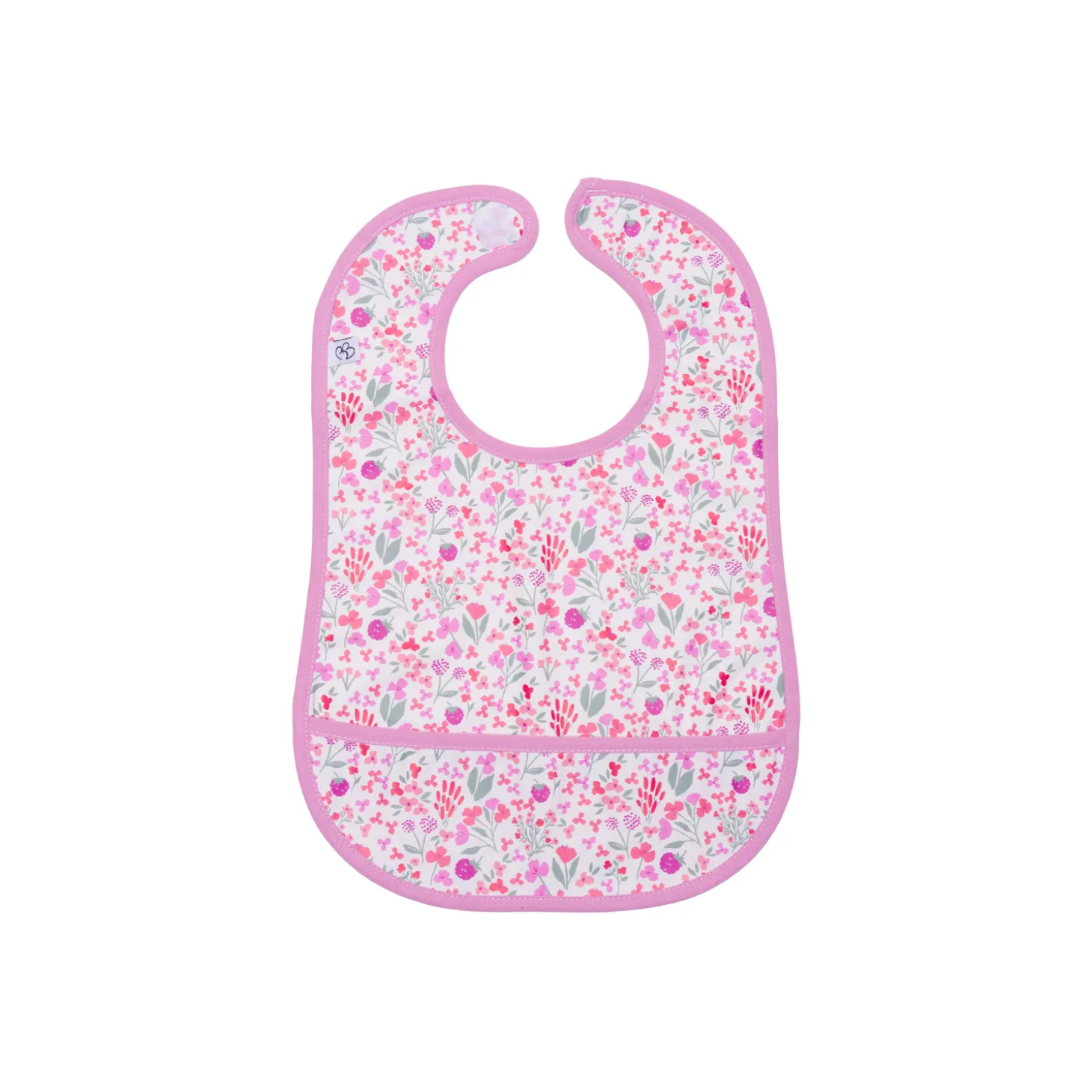 BB&Co Bavoir en tissu imperméable souple Liberty/ Rose/ Framboise