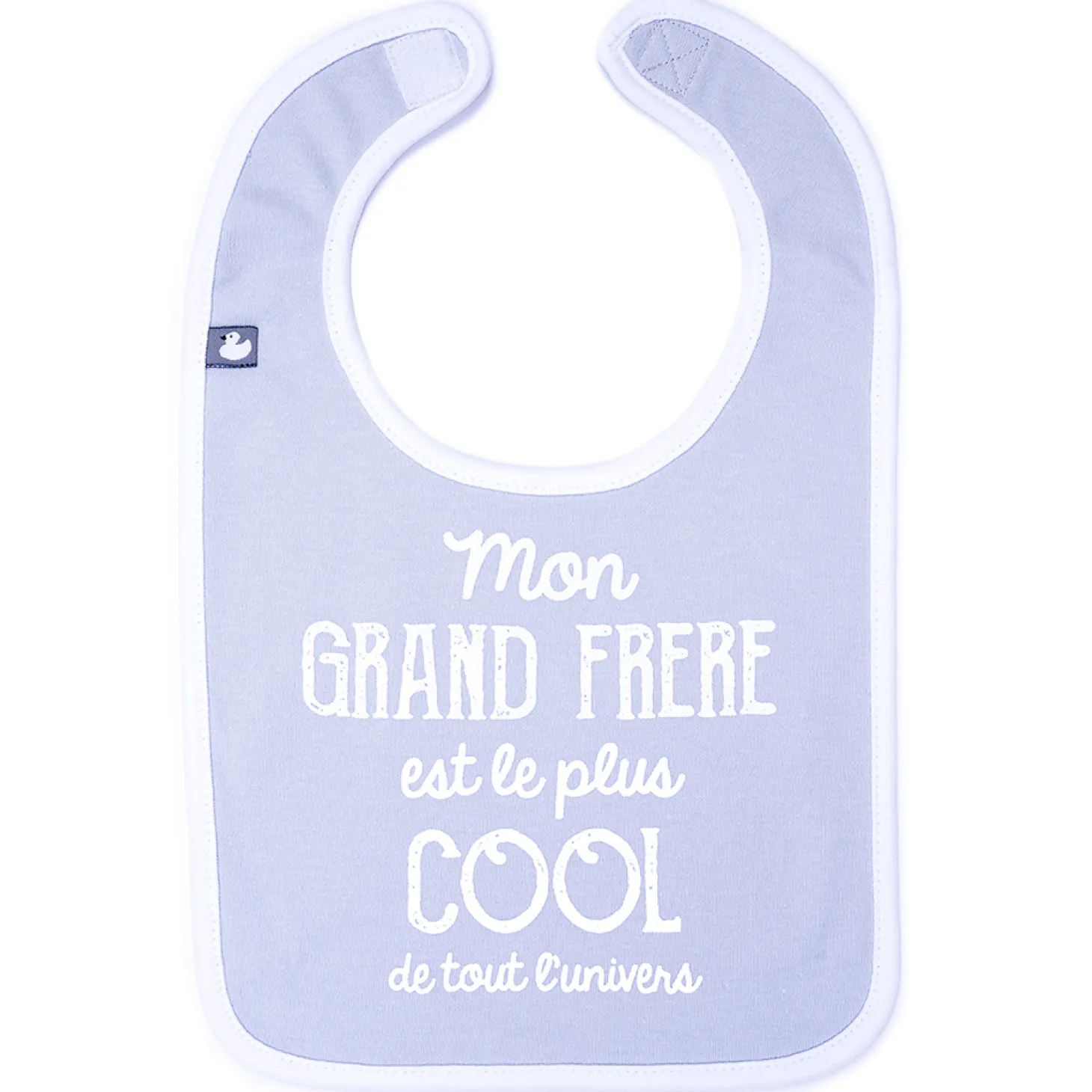 BB&Co Bavoir "Mon grand frère est le plus cool…" Gris Clair /Blanc 0-18 mois