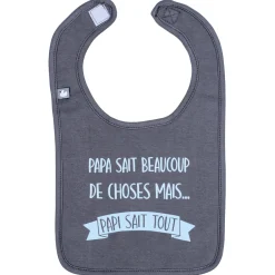 BB&Co                    Bavoir "Papi sait tout"    Anthracite/Bleu            0-18 mois