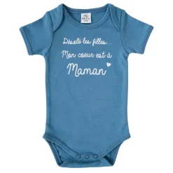 BB&Co                    Body manches courtes Mon cœur est à Maman    Pierre Bleue