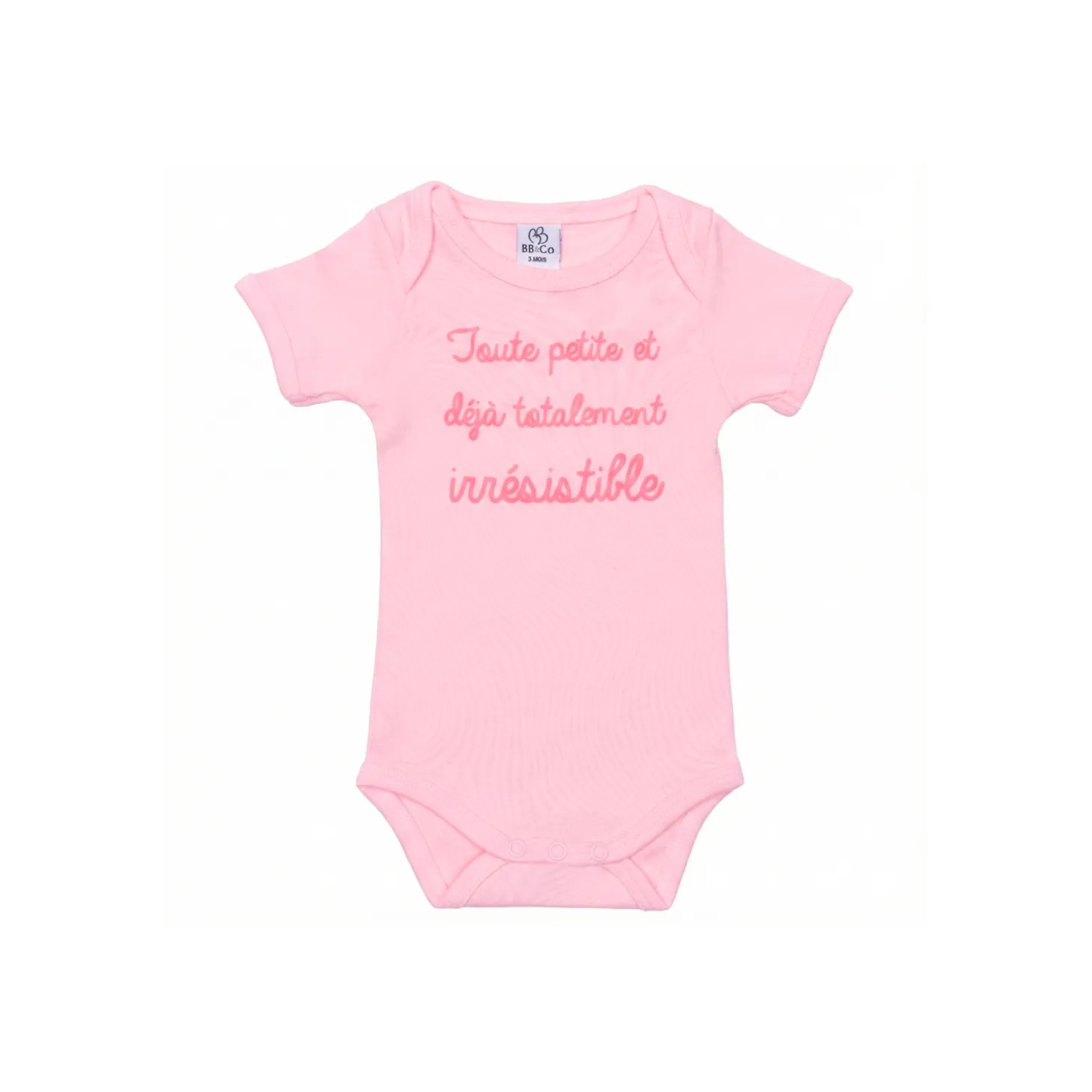 BB&Co Body manches courtes Toute petite Rose Blush