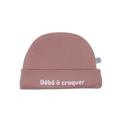 BB&Co                    Bonnet doublé pur coton Bébé à croquer    Mocha            Naissance